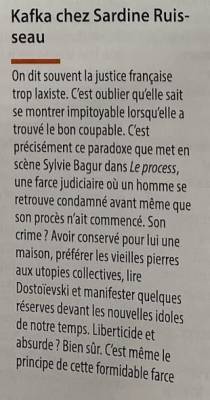 Un article sur mon dernier livre le Process